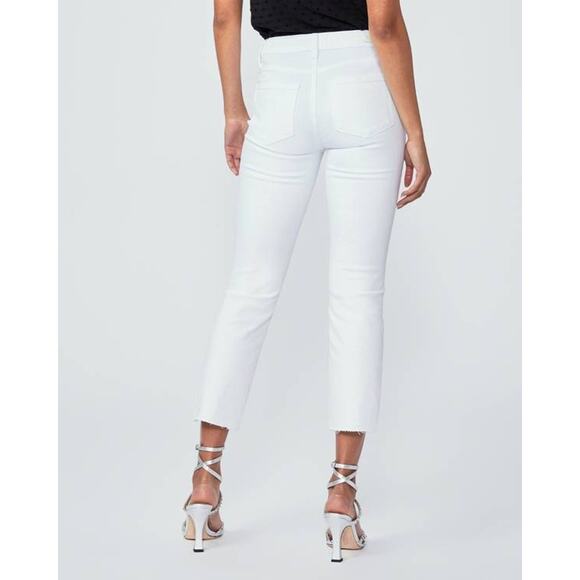 Paige Cindy Crop High Rise Straight Leg Jeans White 25 NWT Minimalist CleanGirl - Picture 2 of 4